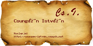 Csungán István névjegykártya